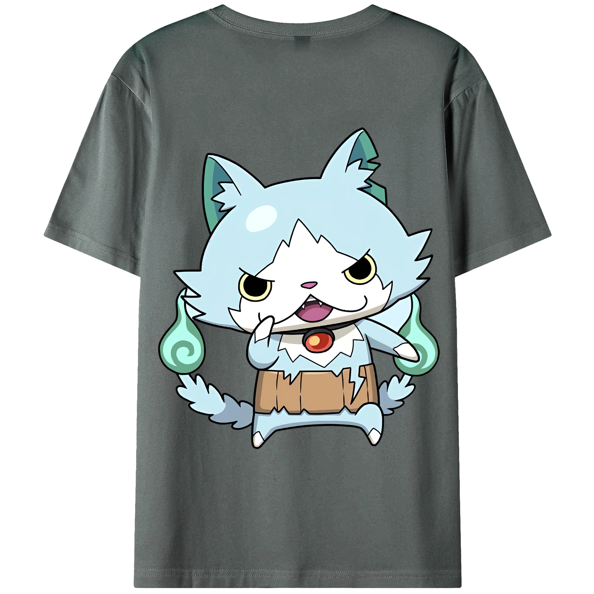 （画像用） 妖怪ウォッチ Yo-kai Watch 綿100％ メンズ半袖Tシャツ（バックプリント） 通気性